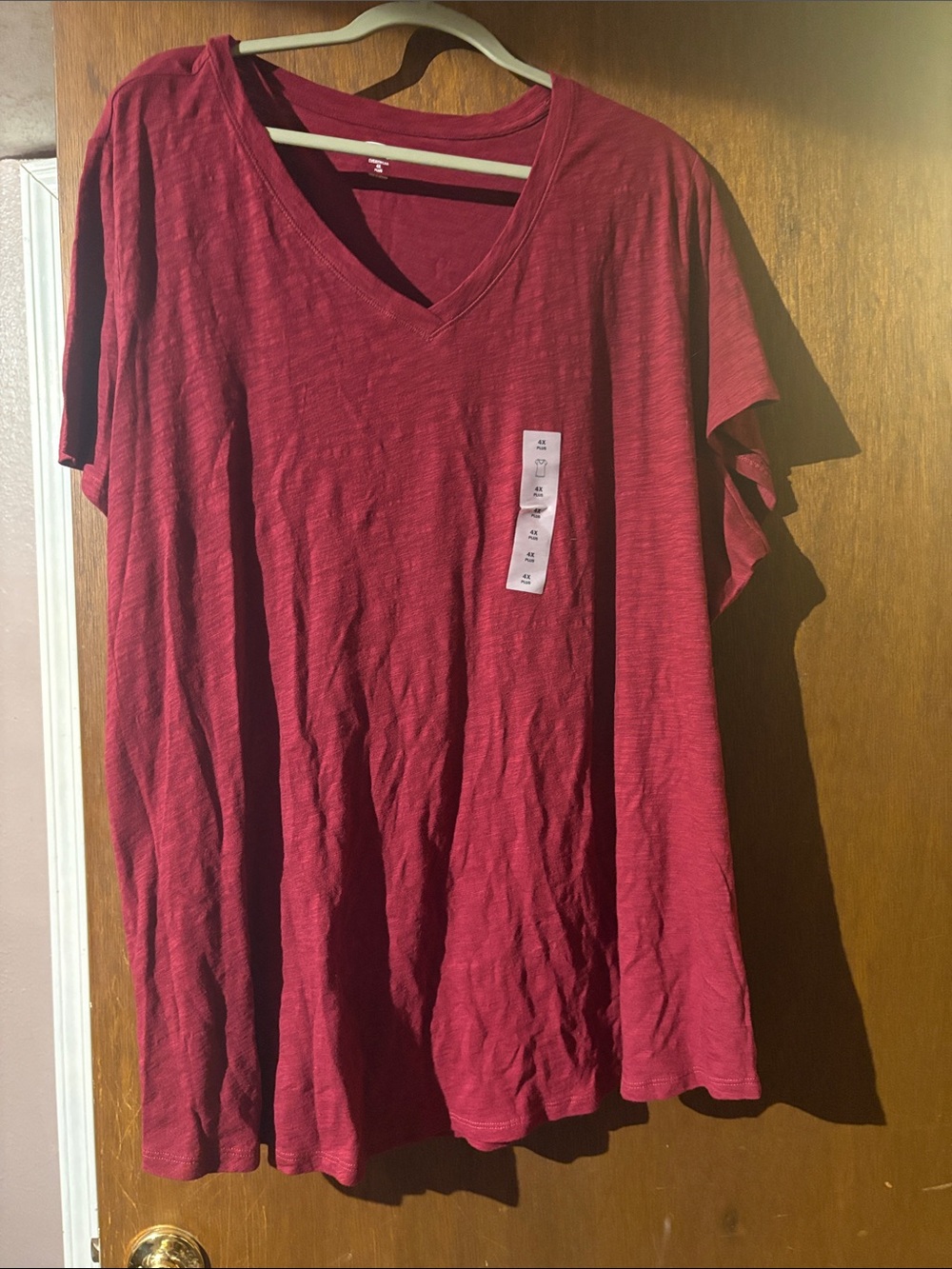 Old Navy Women’s V-Neck Short Sleeve Top - Wine Red
